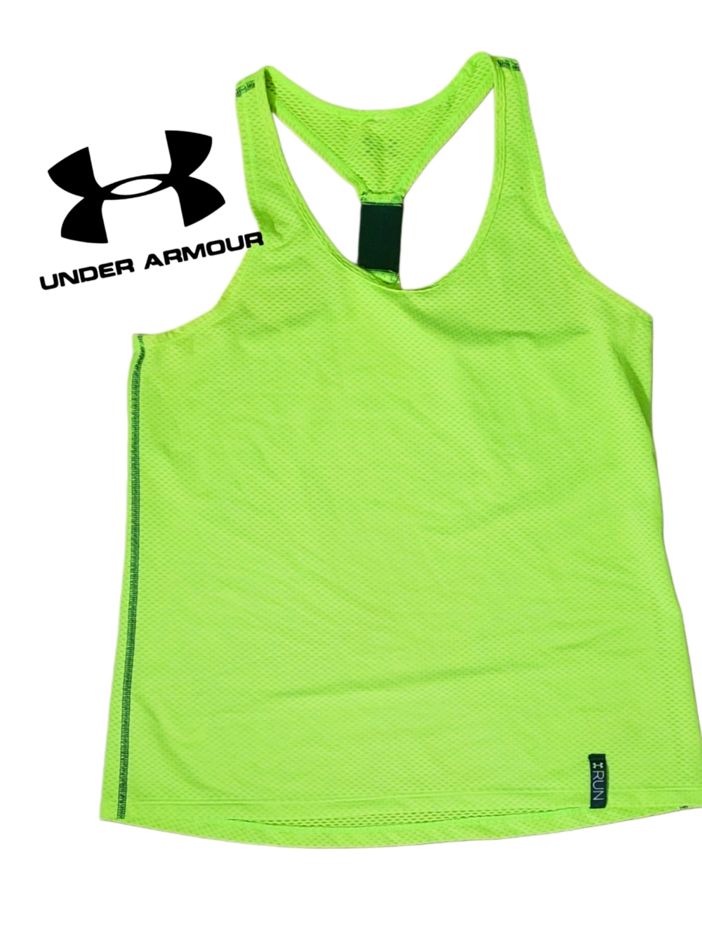 Under Armour Run Neon Green Mesh Racerback Tank